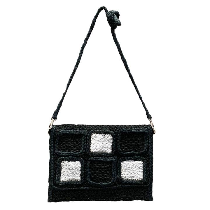 SALE $4 (Regularly $14) Jute Squares Crossbody for wholesale by Chloe & Lex