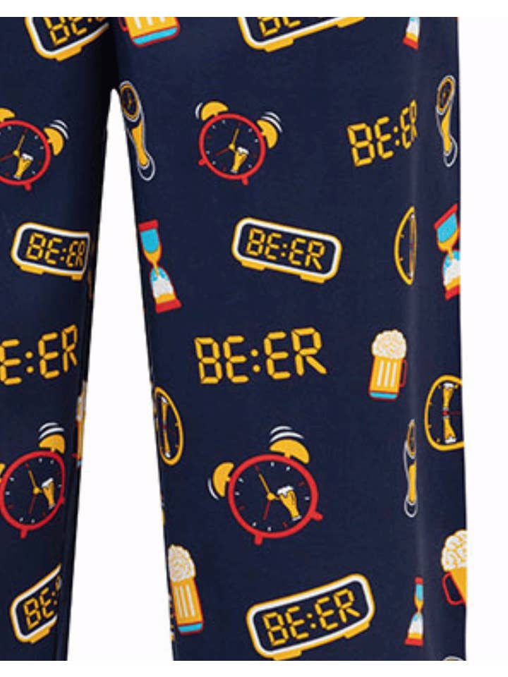 NAVY MENS BEER O'CLOCK BAMBOO SLEEP PANT for wholesale on Faire4
