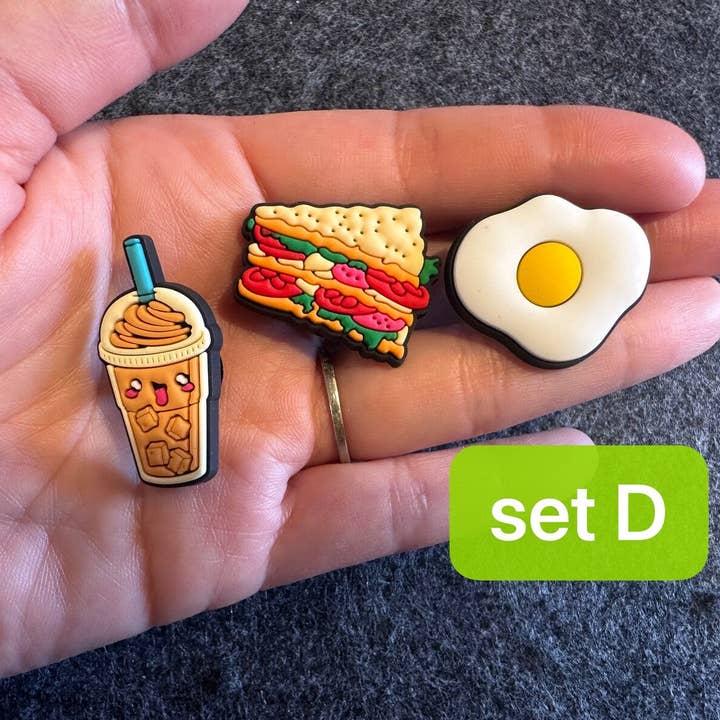 JuliesDecal - Wholesale Shoe Accessories - Pick your own Yummy Food Design Theme Fast food sweet food Japanese food Chinese food and more shoe charms5