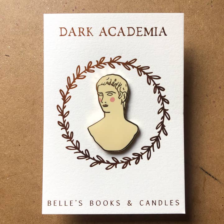 Belle's Books & Candles - Wholesale Lapel pin/button - Dark Academia Caligula Pin | Bust Enamel Pin