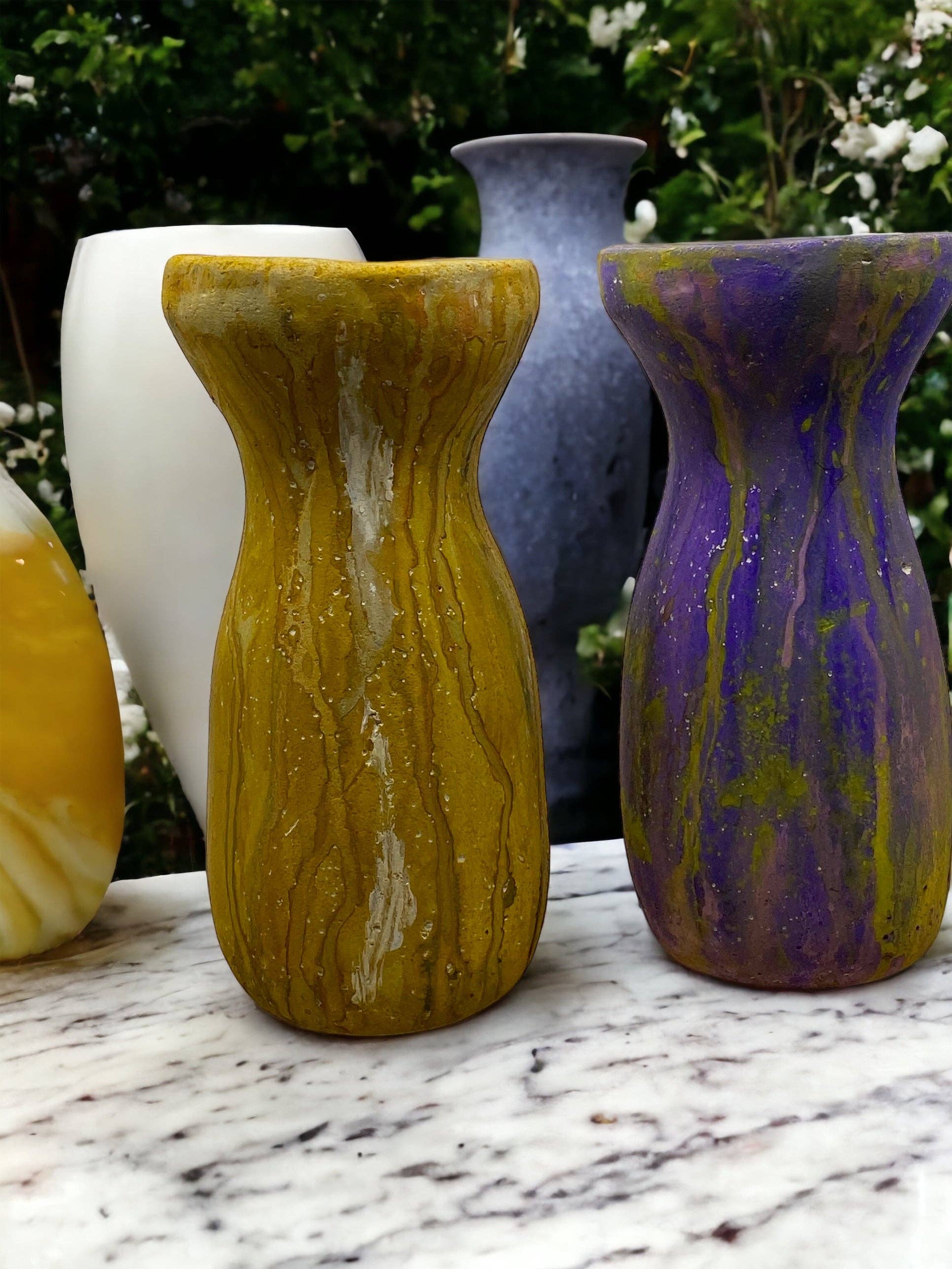 Sunsum Intentional Living - Wholesale Vase - Cement Vase, Watercolor Fluid Art, Silhouette, Lightweight C10