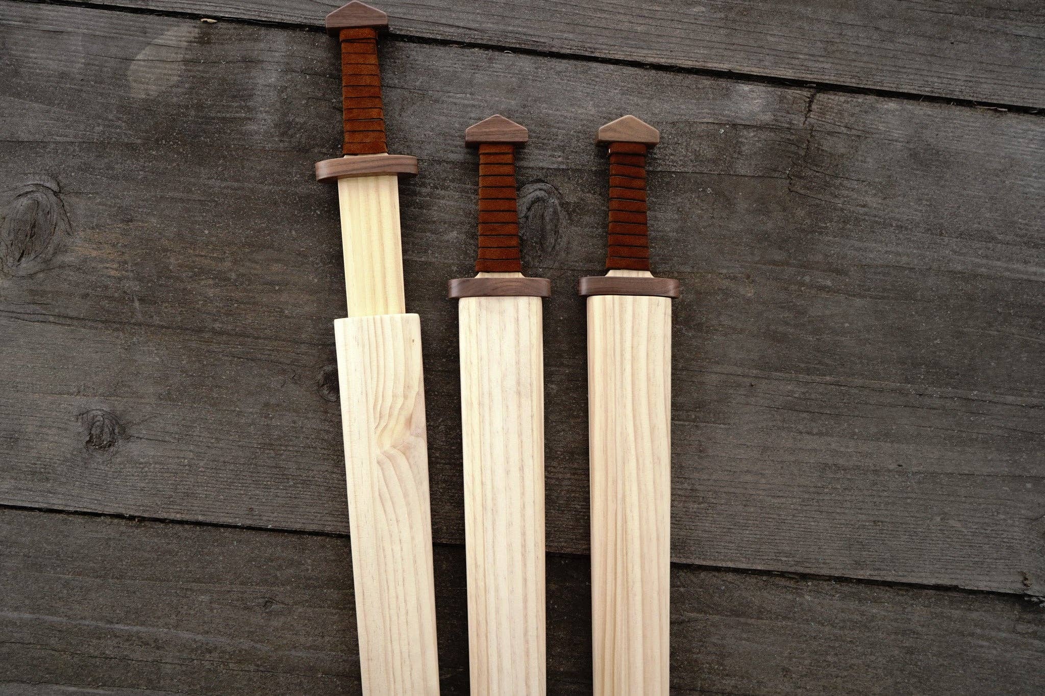 Backwoods Provisions - Wholesale Classic Toy - Kids - Large Viking Sword, Wooden Sheath with Leather Wrapped Handle1