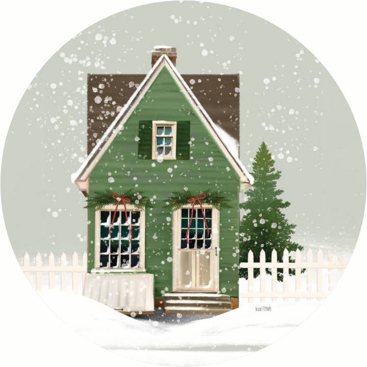 Christmas House Green - FEN408CF for wholesale by Penny Lane Fine Art