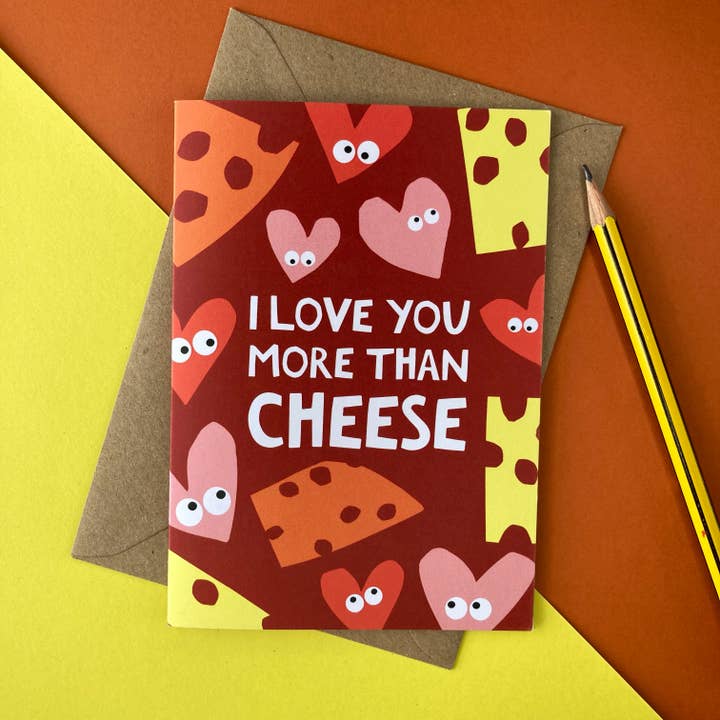 I Love You More Than Cheese Card for wholesale by Jive Prints
