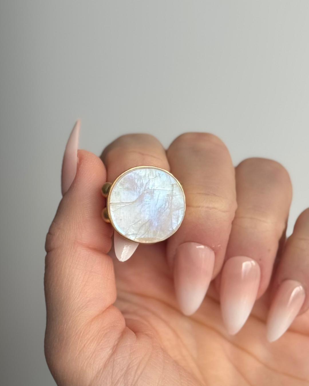 WILYMI Jewelry Co - Wholesale Cocktail/Statement Ring - Rainbow Moonstone Cocktail 20mm Ring | GF | Adjustable4