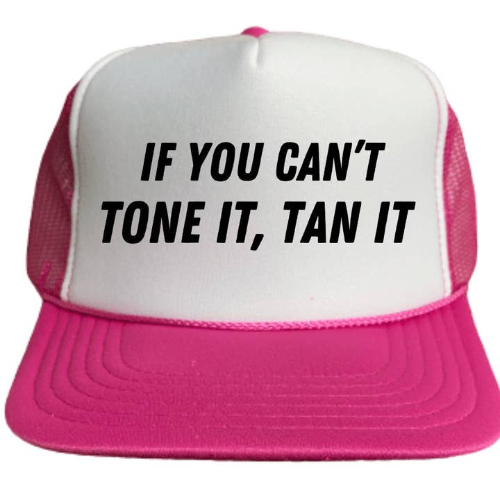 Inappropriate Trucker Hats - Vendita all'ingrosso Cappellino da camionista - Donna - Se non riesci a tonificarlo, cappello da camionista Tan It