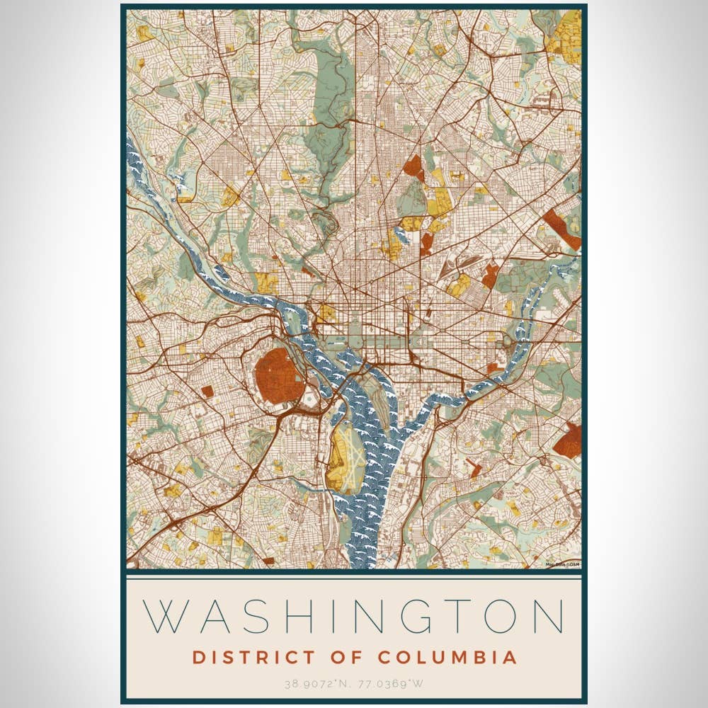 JACE.design - Wholesale Art Print - Washington DC Map Print Woodblock3