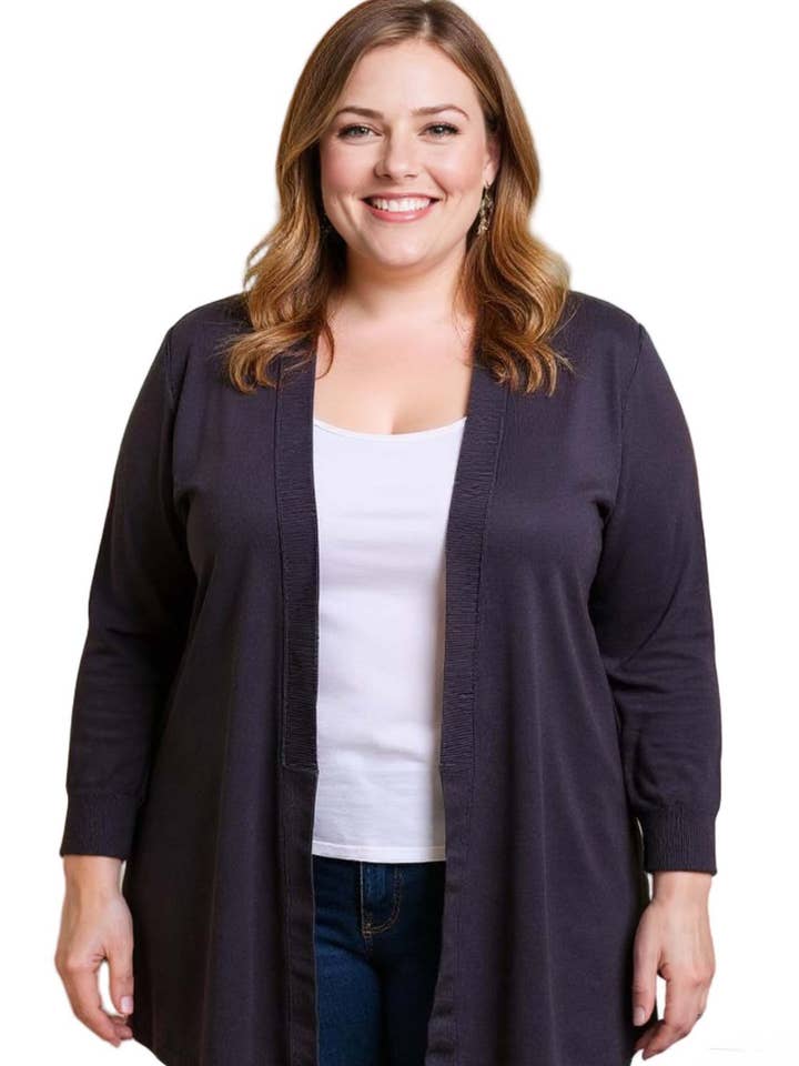 Cardigan en tricot côtelé à manches longues et à manches longues pour femmes pour la vente par Good Stuff Apparel