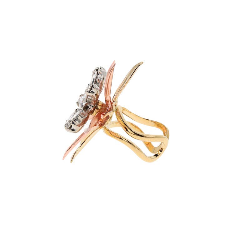 OTAZU - Wholesale Cocktail/Statement Ring - La Bloemen Crystal Flower Ring - Small2