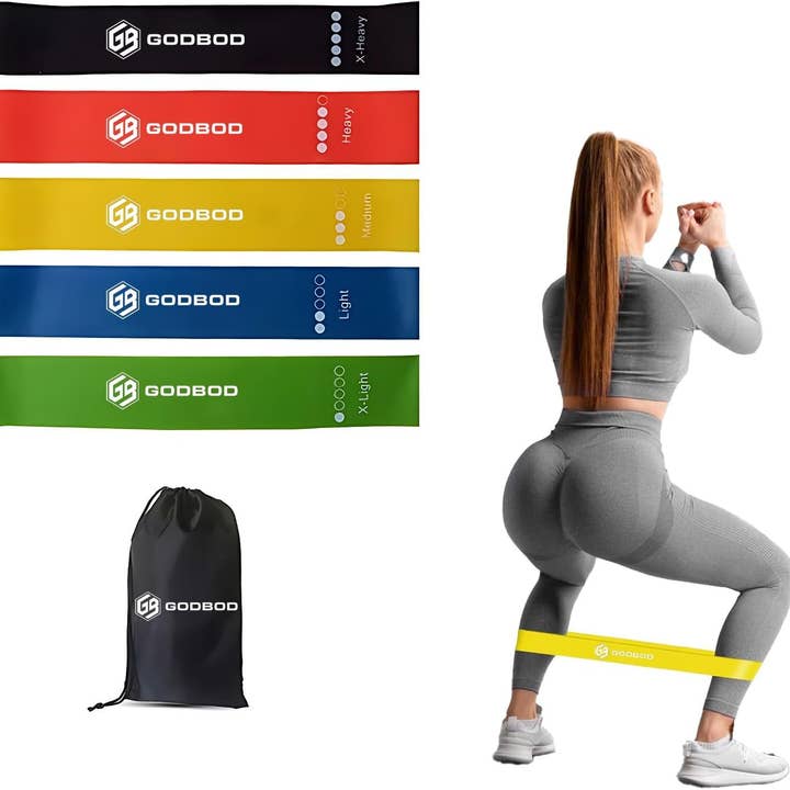 Ultimate Resistance Bands Set - 5 Pack with Carrying Bag for wholesale by GODBOD