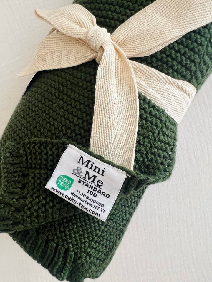 Mini & Me - Wholesale Bedding Blanket - Kids & Baby - Mini & Me Cable Baby Blanket Forest Green
