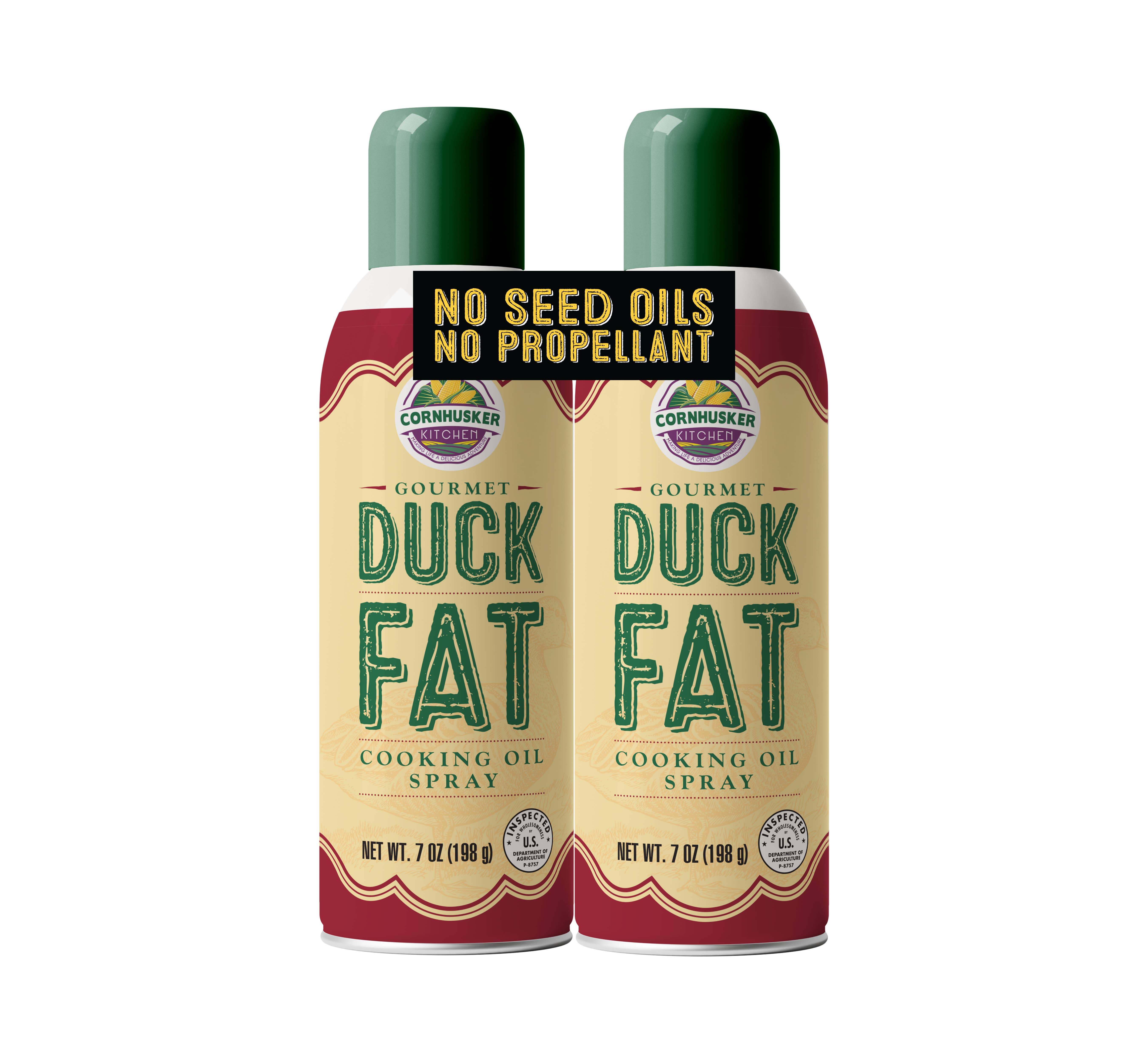 Cornhusker Kitchen Duck Fat Spray - Wholesale Cooking Oil - Gourmet Duck Fat Cooking Spray (2 Cans)