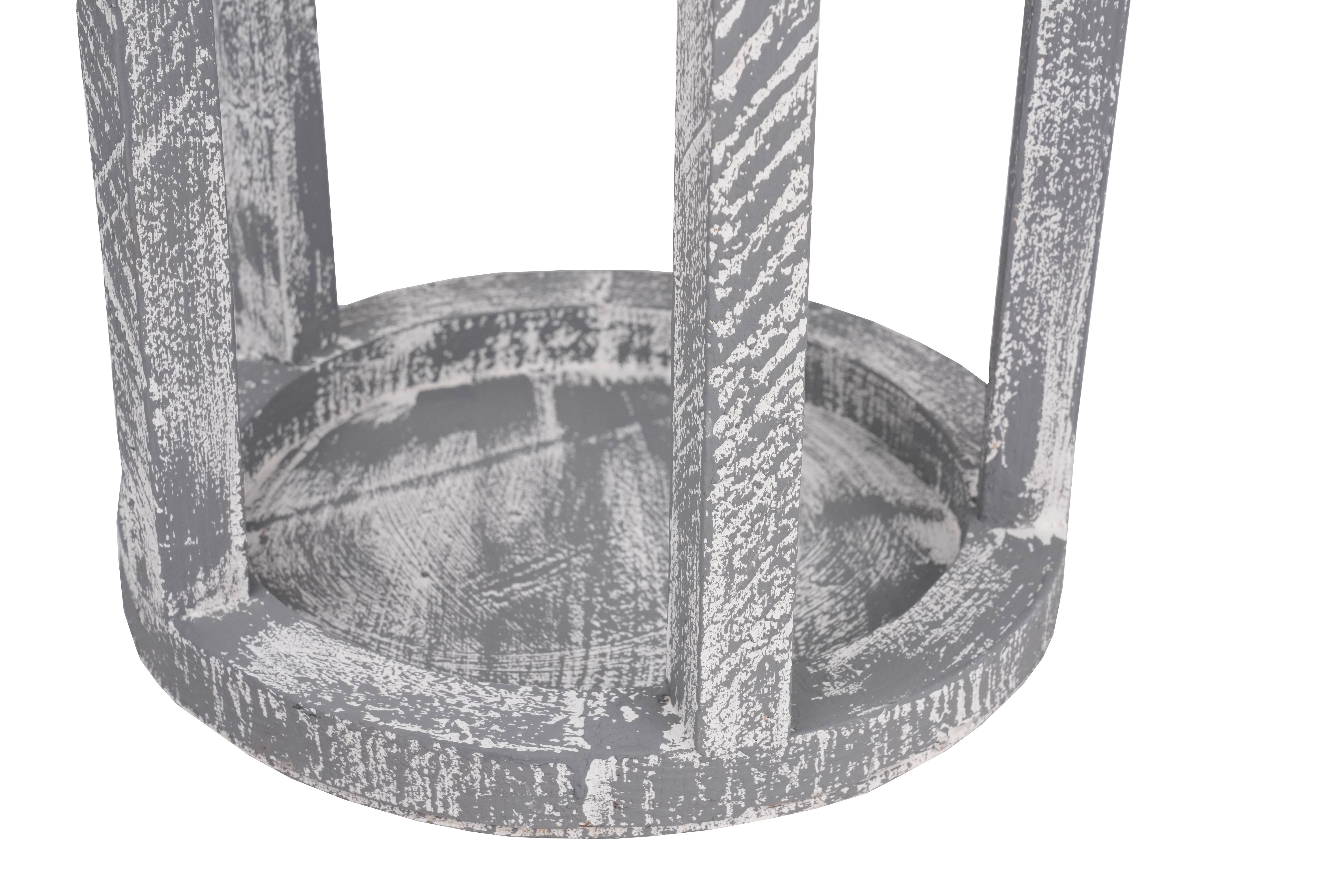 My Amigos Imports - Vente Lanternes - Lanterne ronde en bois de ferme Richmond, 12 x 28 pouces, gris3