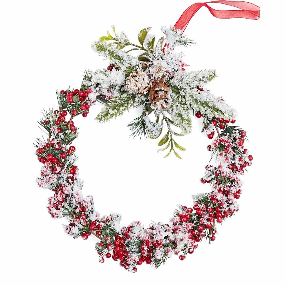 Factory Direct Craft - Wholesale Wreath - 7" Artificial Snow Berry Christmas Holiday Wreath1