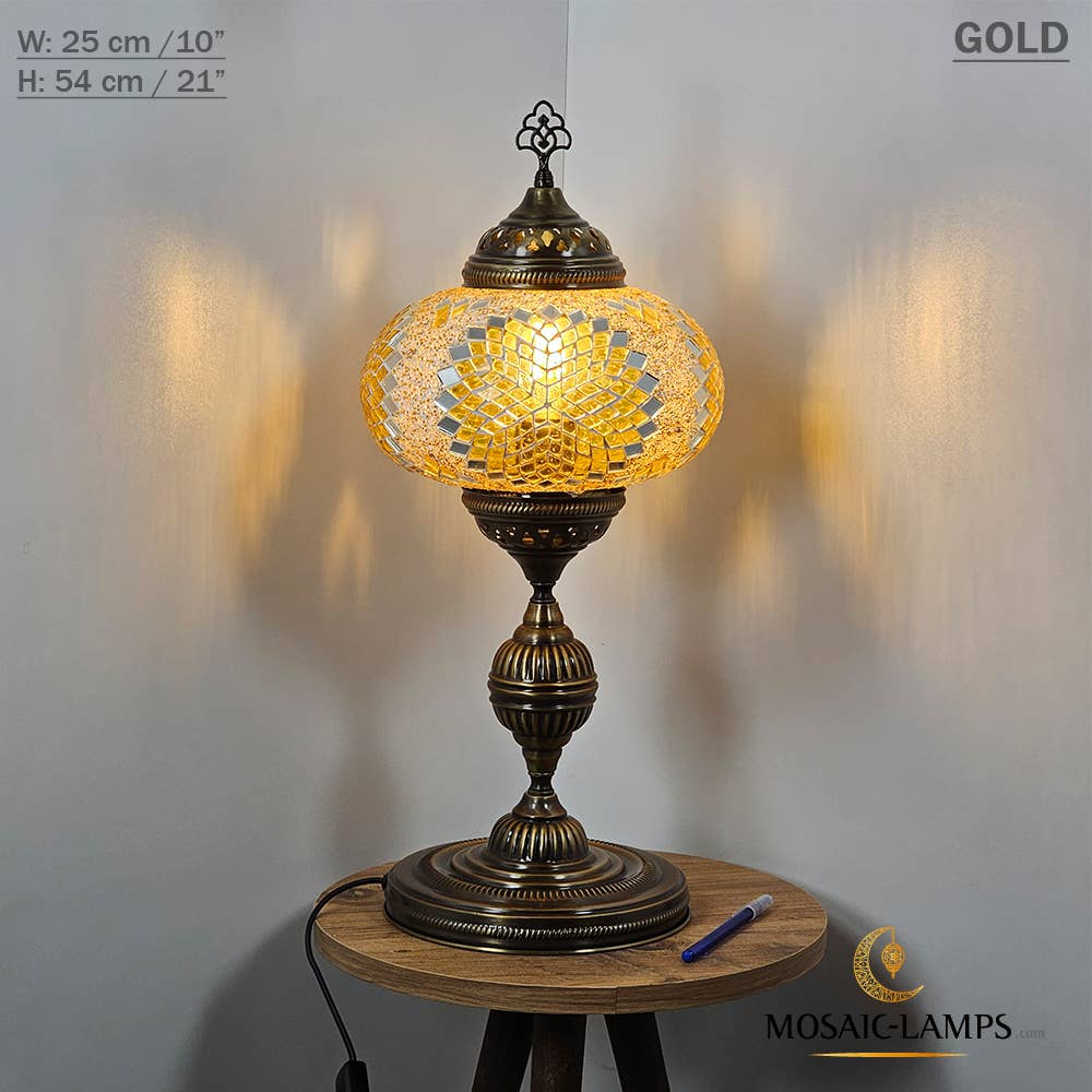 Mosaic Lamps - Wholesale Accent/Desk Lamp - 10+ Colors - Turkish Mosaic X Large Globe Table Lamp, Marrak19