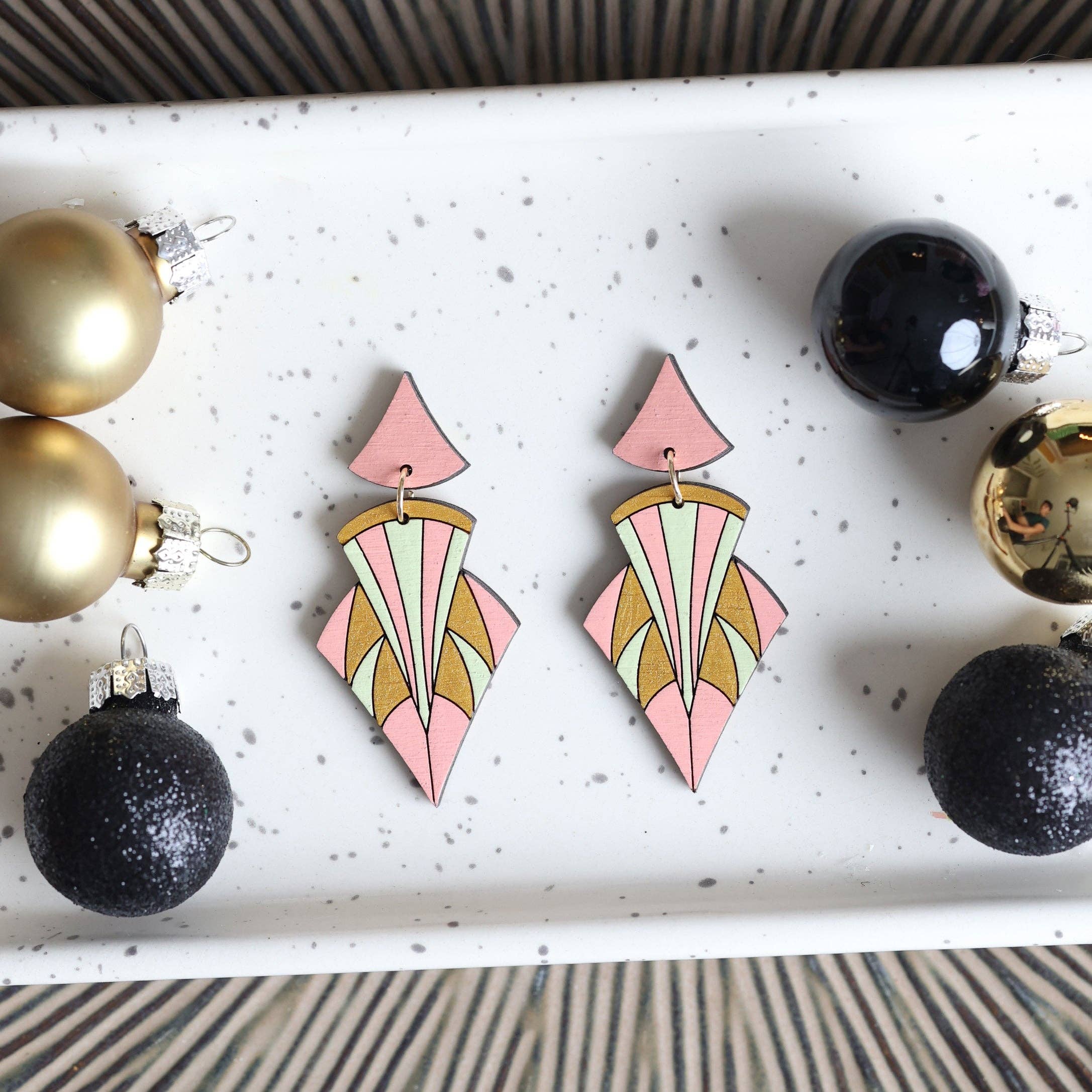 Le Chic Miami - Venta al por mayor Pendientes colgantes - Pendientes colgantes Art Deco Statement de Tiffany2