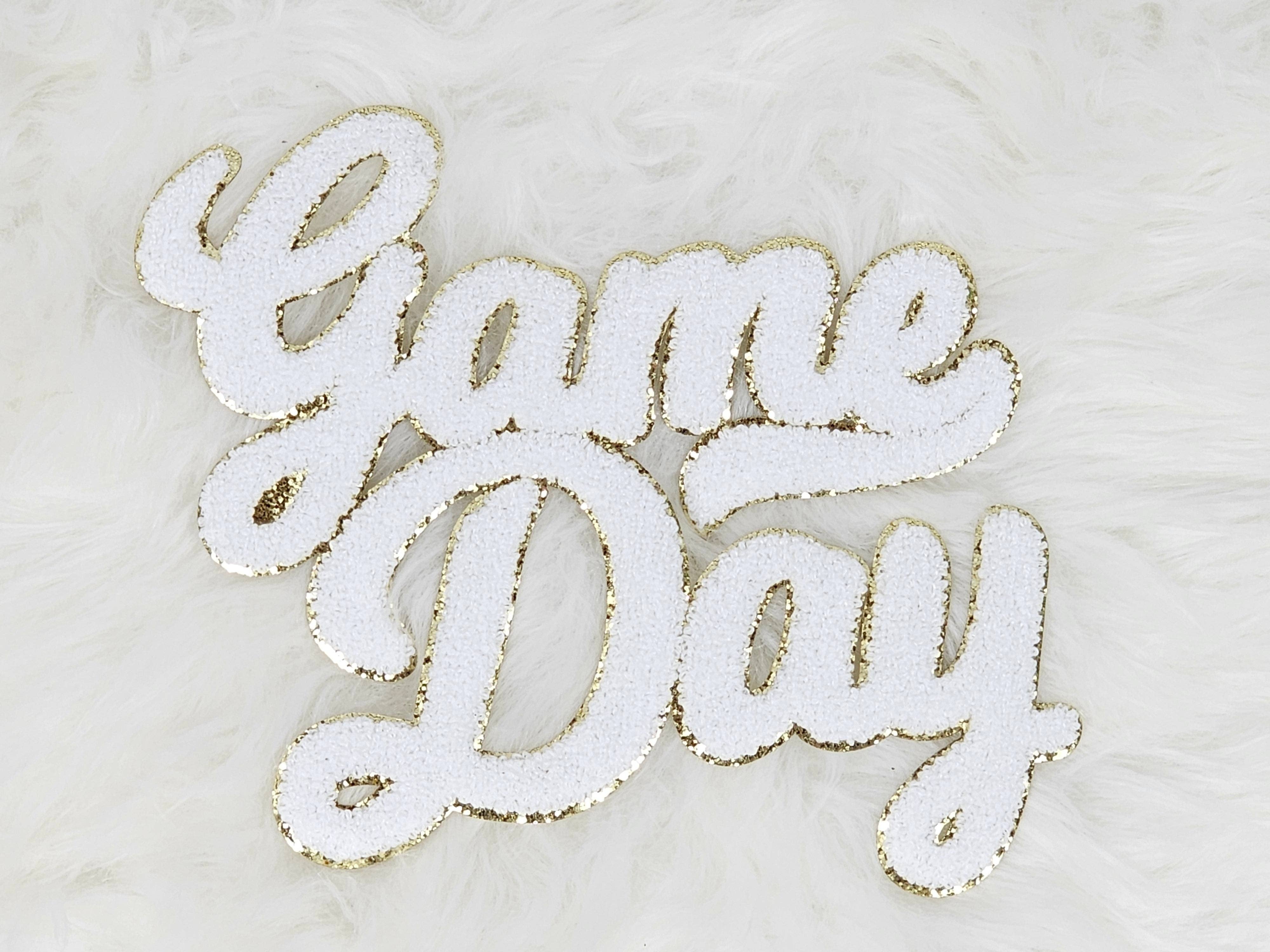 Scratch Decor - Wholesale Patch - Large Game Day Chenille Gold Glitter Iron-on Patch1