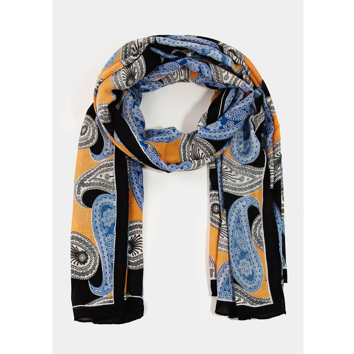 Écharpe oblongue à imprimé cachemire pour la vente par Collections by Fame Accessories