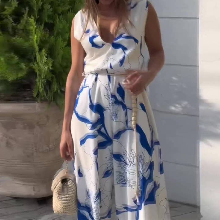 White Sleeveless Top High Waist Pants Casual Suit Women for wholesale on Faire
