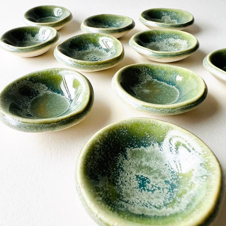 MoonMoon Ceramics – wholesale Jewellery dish – Green Tea Tiny Ring Dish6