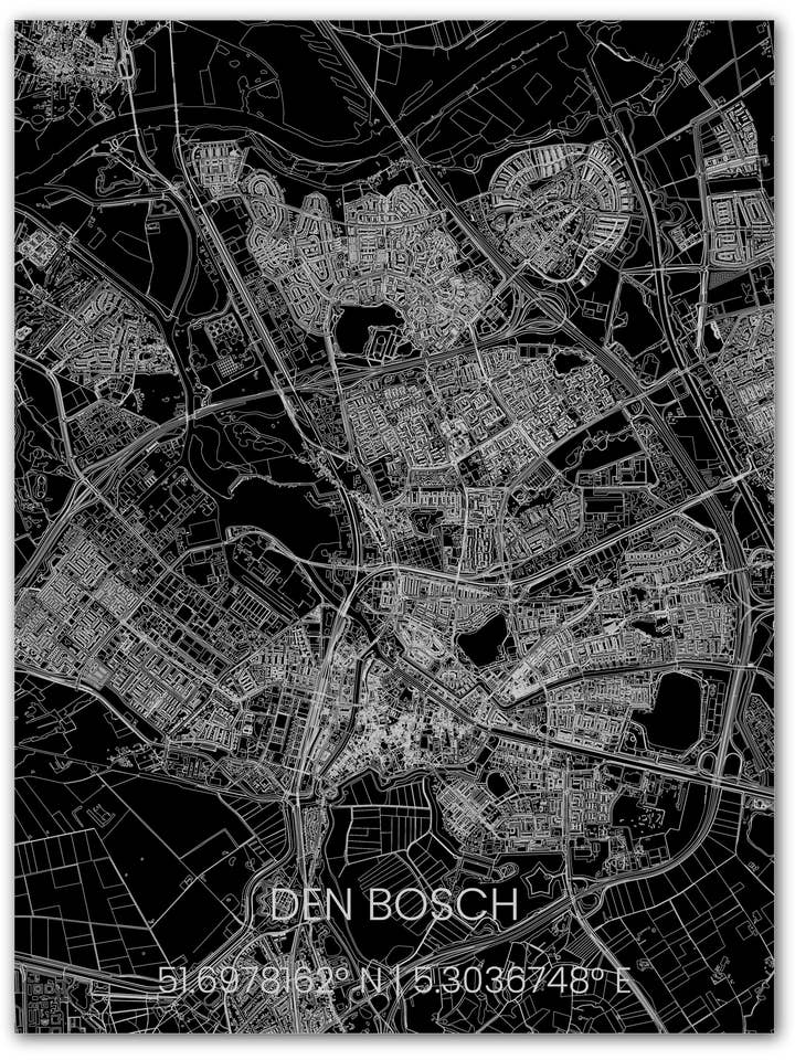 Metal citymap Den Bosch för wholesale av Brandthout.