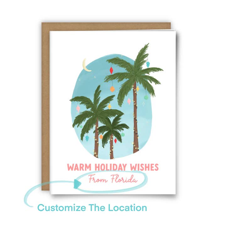 25 Sweetpeas - Wholesale Christmas Card - Warm Wishes From (Custom) Christmas Card Set - Box Set of 61