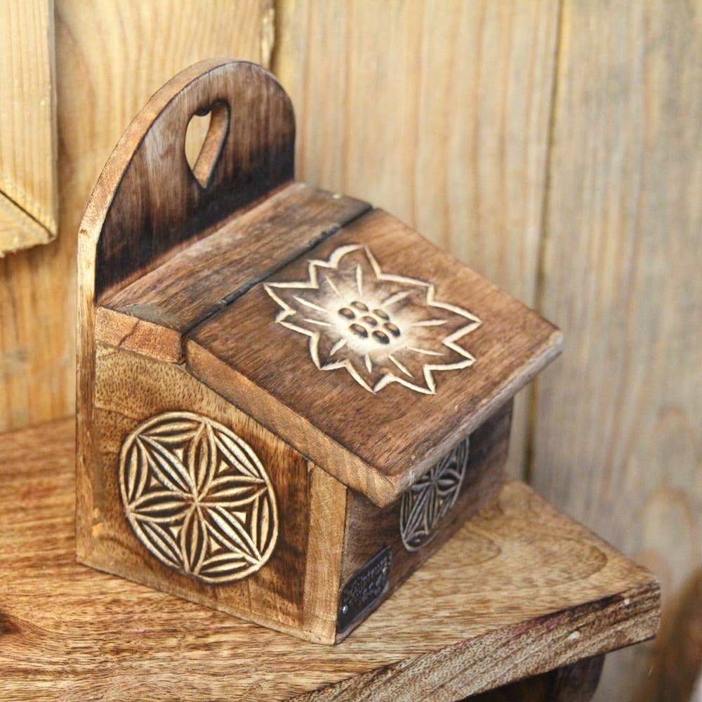 LES SCULPTEURS DU LAC – Galheteiro por atacado – Caixa de sal de madeira queimada3