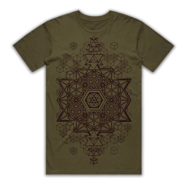 STAR COMPLEX Army Green Staple T-Shirt for wholesale by Art of Zig