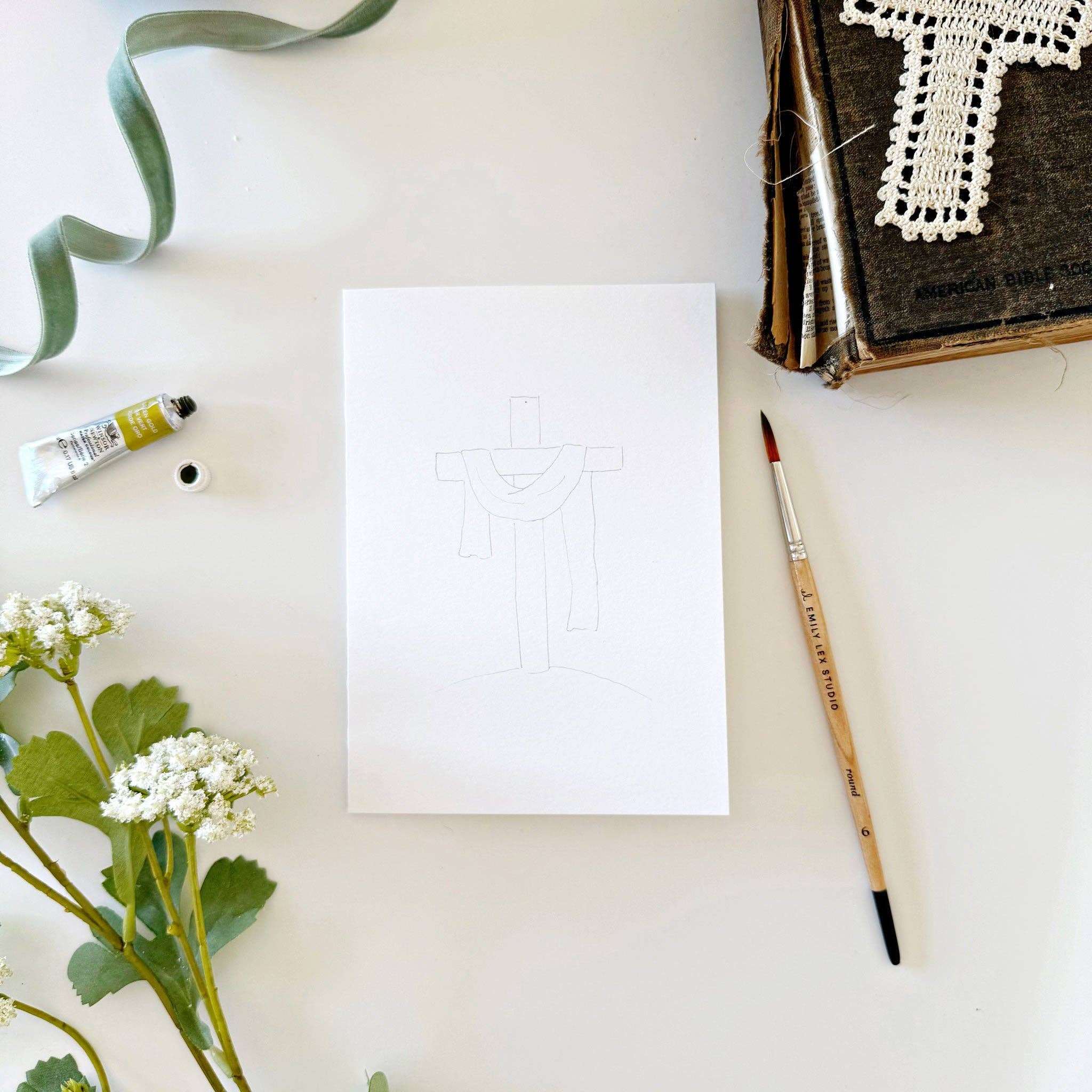 emily lex studio - Wholesale Stationery/Notecard Set - he is risen paintable watercolor notecard set6