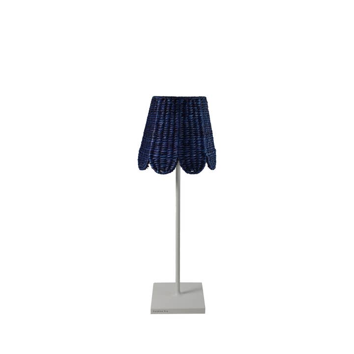 Maison Maison Design – wholesale Lampshade – Small Scalloped Navy Seagrass Shade for Cordless Table Lamp