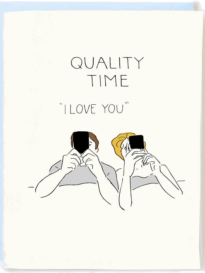 Funny Love Card - Anniversary or Valentine's Quality Time for wholesale by Pop + Paper