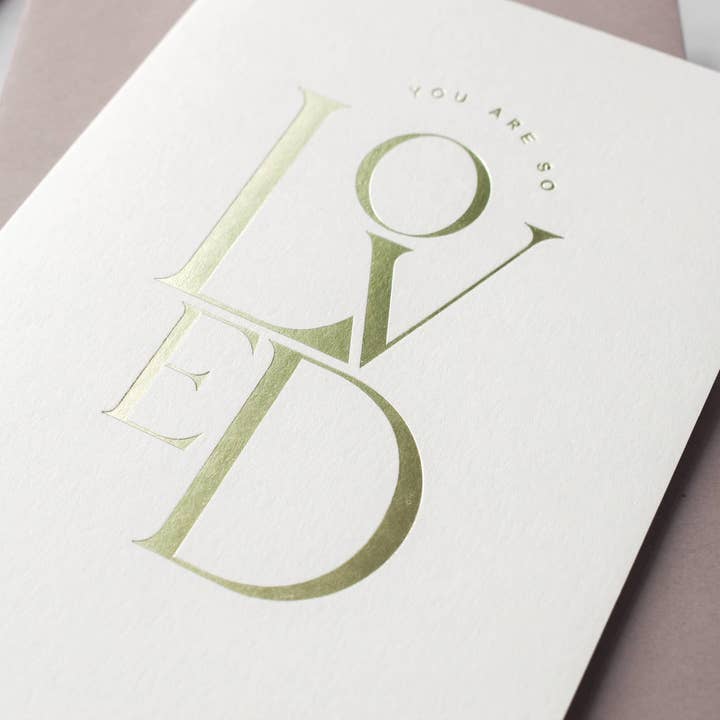 You Are So Loved Card in Green for wholesale by Jennifer Tune