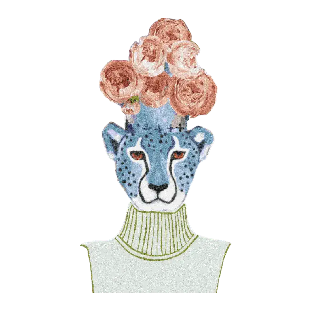 Maia Homes - Wholesale Area Rug - Flowers over Leopard Head Hand Tufted Accent Rug1