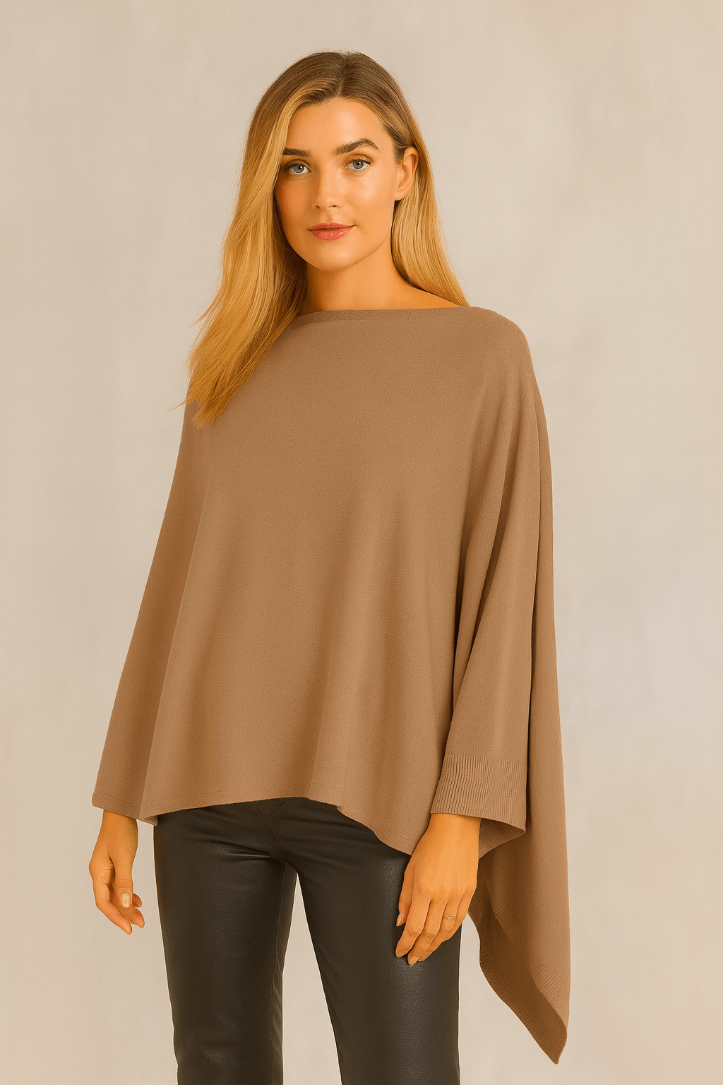 MiMi Wholesale - Wholesale Poncho - Women's - CCP320056 Juney Soft Classic Knit Poncho Ruana31