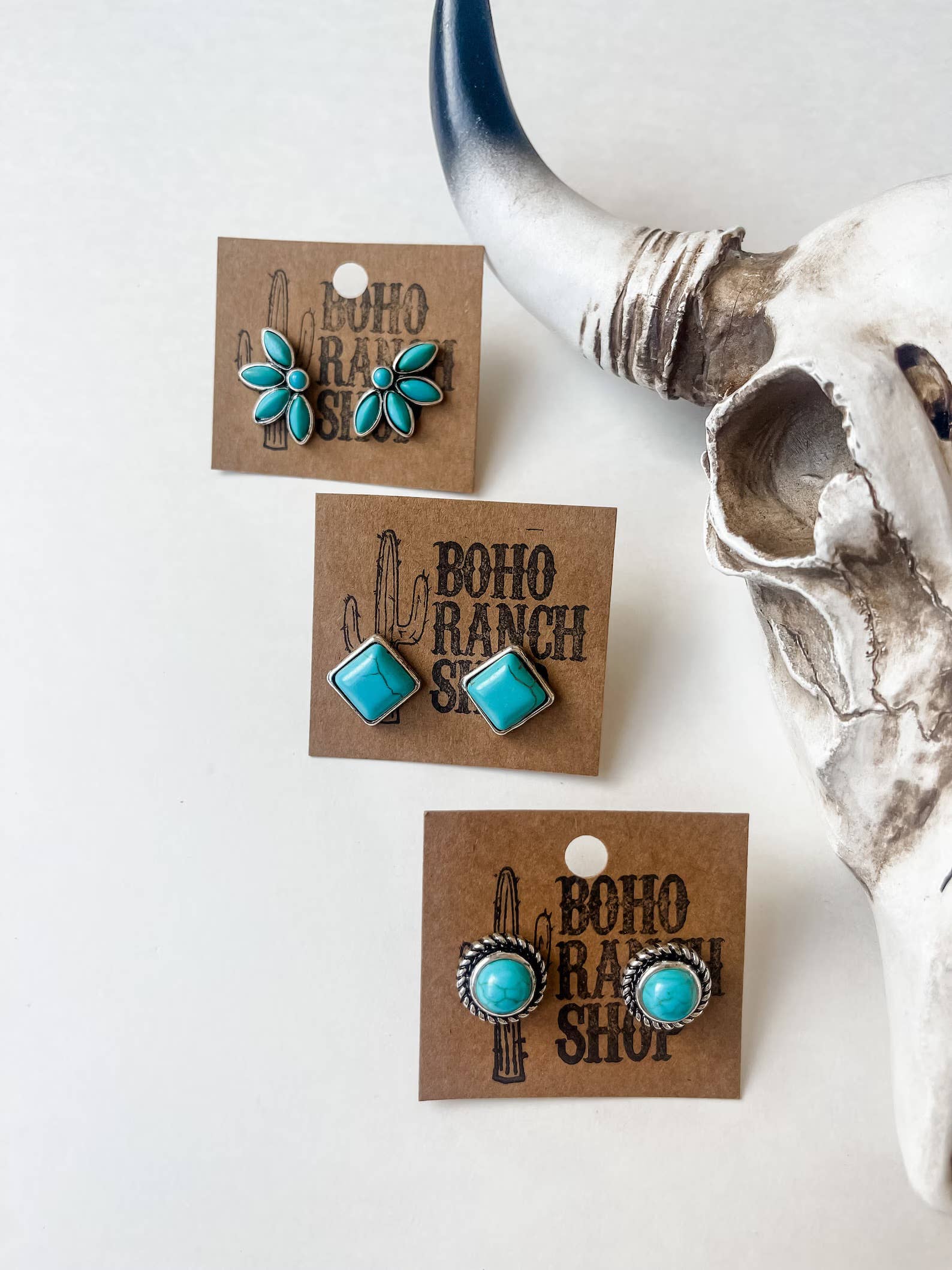 Boho Ranch Shop – wholesale Stud/post earrings – Western Turquoise Stud Earrings5