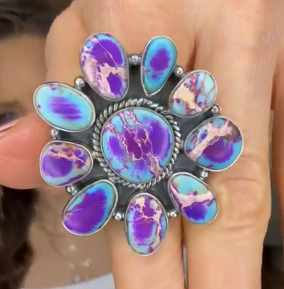 Krush Kandy - Wholesale Cocktail/Statement Ring - Desert Heat Jasper Cluster Rings MADE TO ORDER10