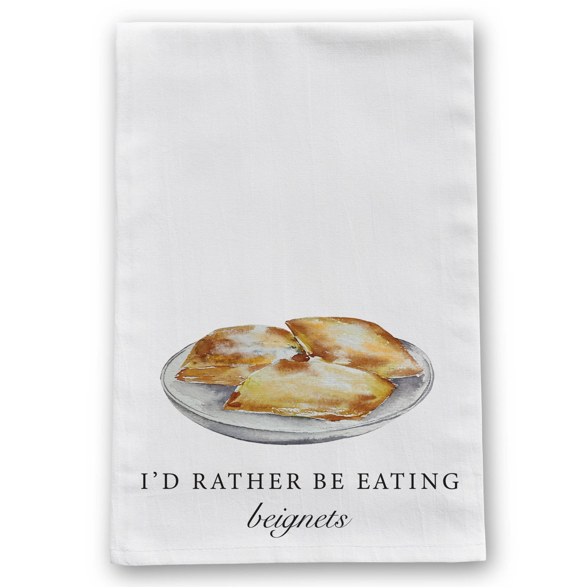 Tatter'd Royals - Wholesale Tea Towel - I'd Rather Be Eating Beignets0