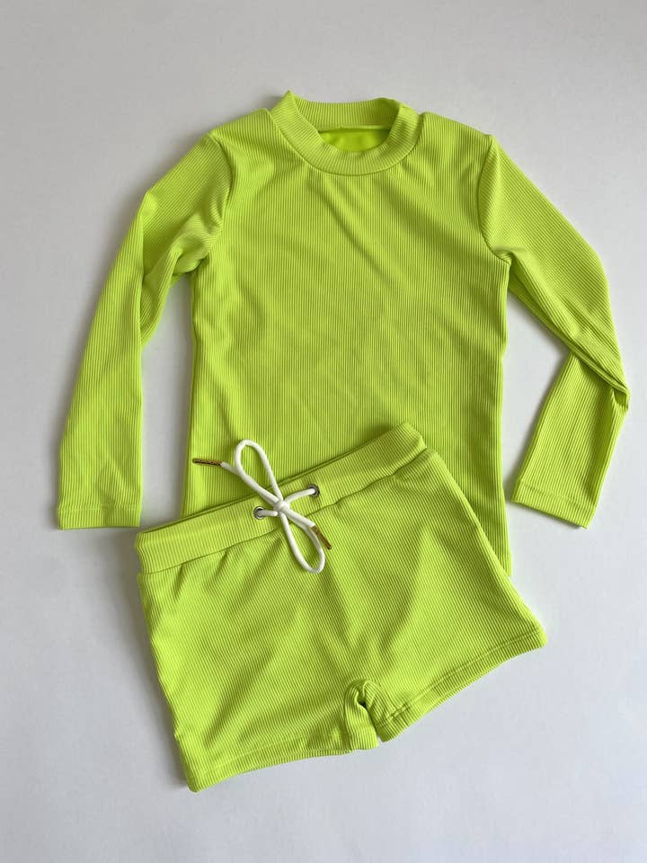 Canyon Ribbad Tvådelad Set I Lime för wholesale av Enci