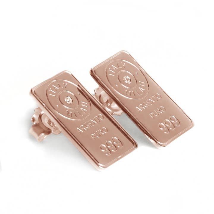 Lingot d'Amour - Venta al por mayor Pendientes de botón/aretes de poste - Pendientes lóbulo oreja plata recubierta oro Luce