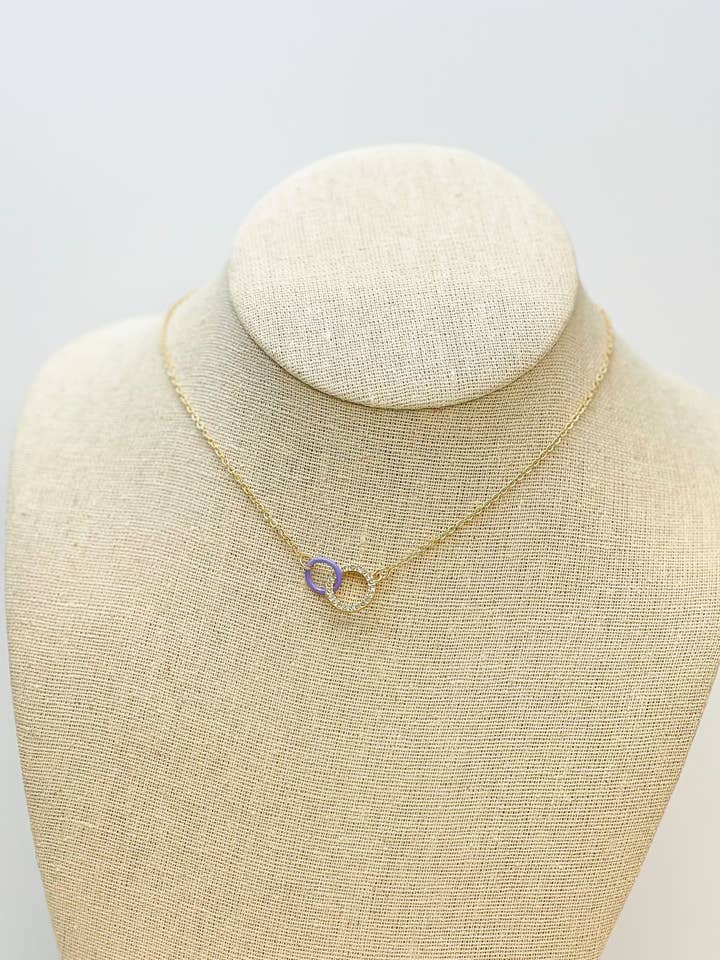 Collana con pendente a cerchio e pietra per la vendita all'ingrosso da parte di Prep Obsessed Wholesale