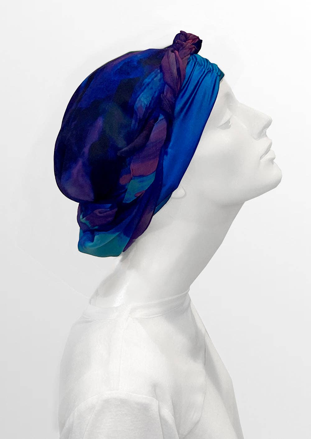 LuxCare Clothing - Wholesale Head Scarf - Women's - Fine Art Headscarf ~ Sapphire2