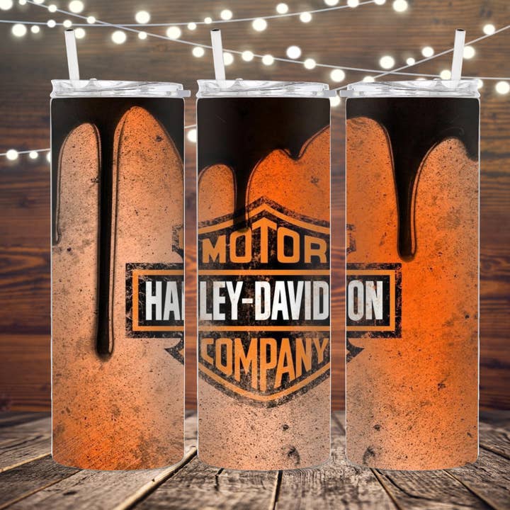 Bicchiere arancione a sublimazione a goccia per moto per la vendita all'ingrosso da parte di K. I. Designs