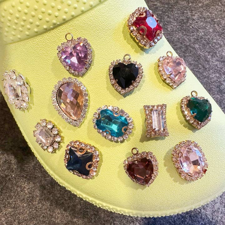 Pick Your Metal GEM shapes small pcs Theme Unique Special Croc Shoes Valentines Day Gift for wholesale by JuliesDecal