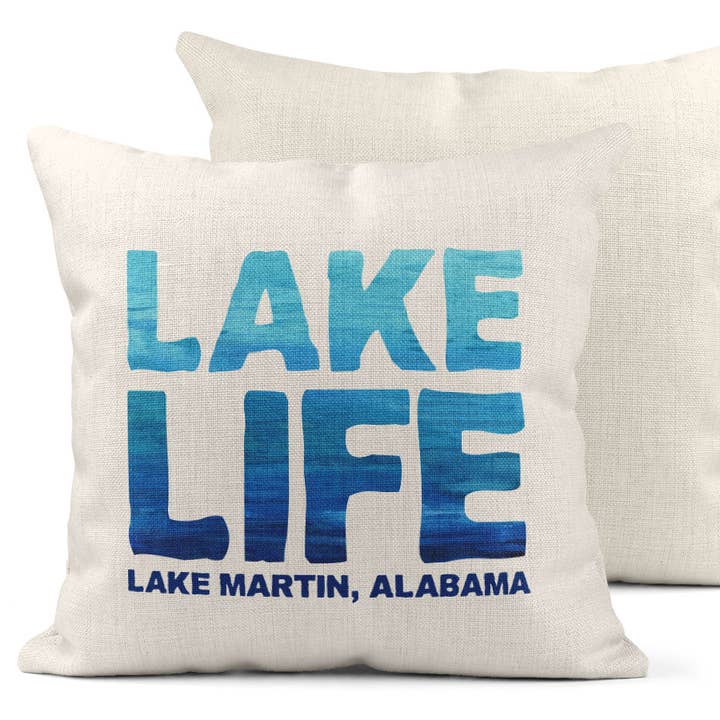 Custom Lake Life Pillow Add Your Lake for wholesale by Quotable Life