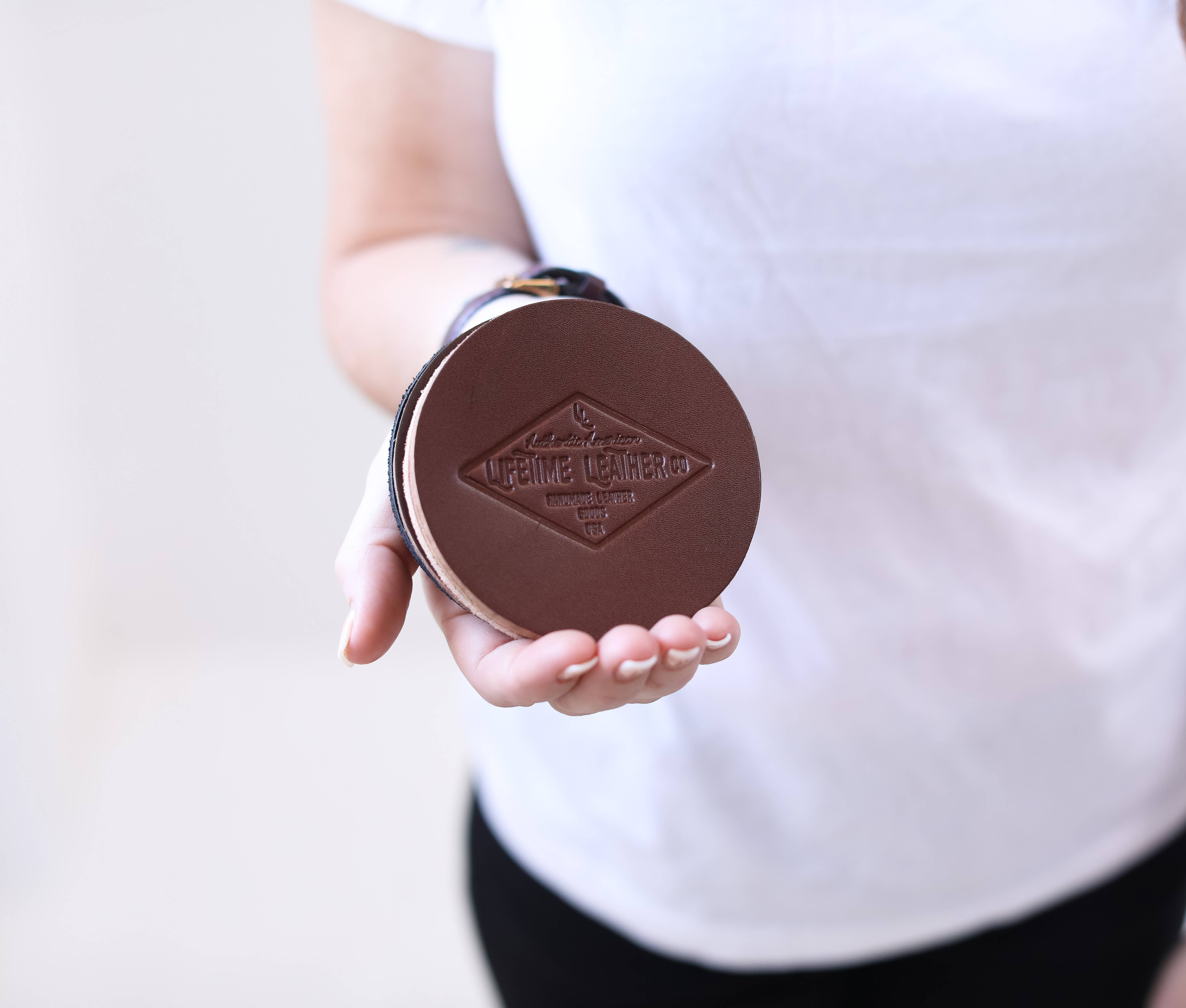 Lifetime Leather Co – Base de copos por atacado – Porta-copos de couro - conjunto de 48