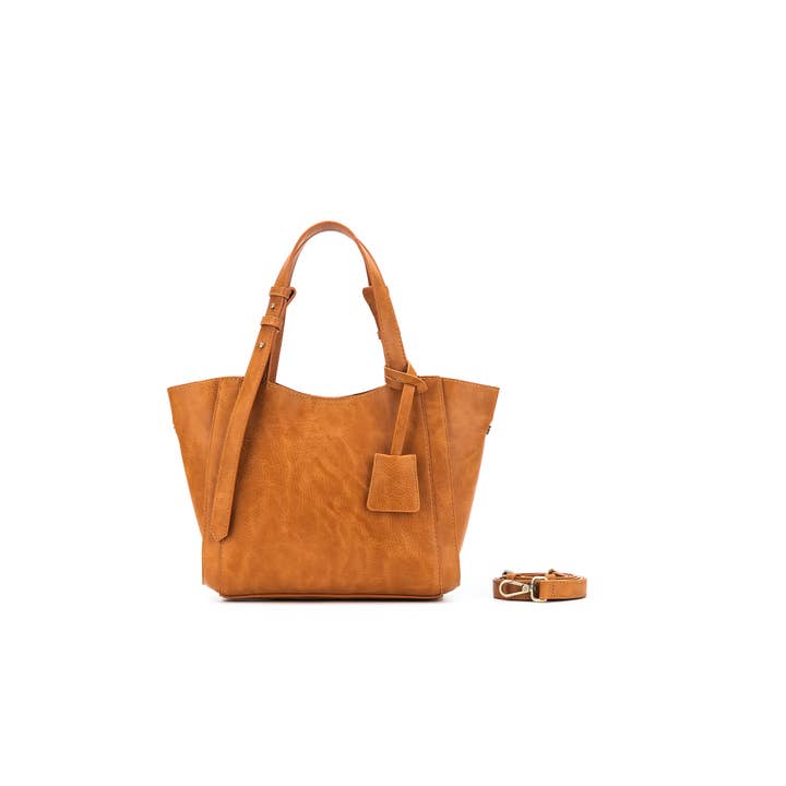 BLACK CAVIAR DESIGNS - Wholesale Tote Bag - Women's - Mini Lauren Tan 3 Piece Compartment Handbag