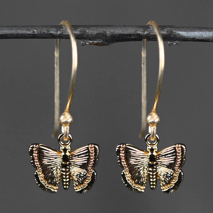 Golden Butterfly Drops Earrings for wholesale by KBD Studio