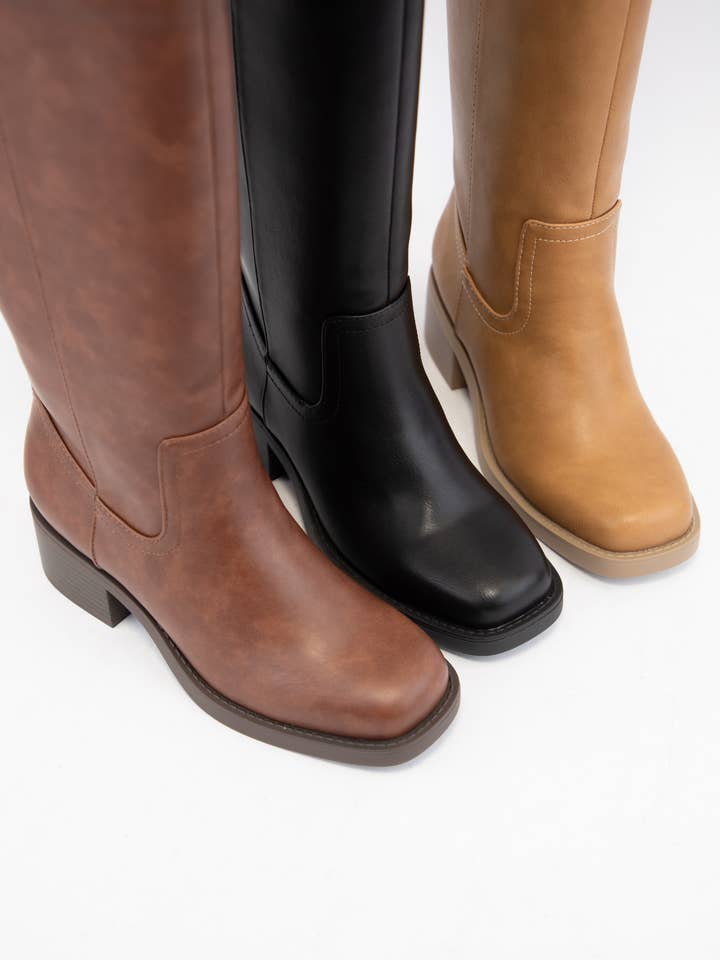 CCOCCI - Wholesale Boots - Women's - BELVIN MINIMAL DESIGN PULL-ON STYLE RIDING BOOTS1