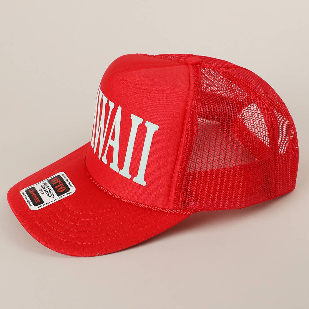 Fashion City - Wholesale Trucker Hat - Unisex - HAWAII Text Printed Mesh Back Foam Trucker Hat18