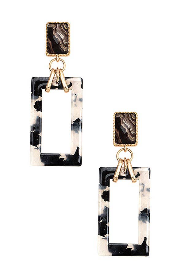 Andrea Bijoux - Wholesale Dangle Earrings - RECTANGLE ACETATE DANGLE EARRING0